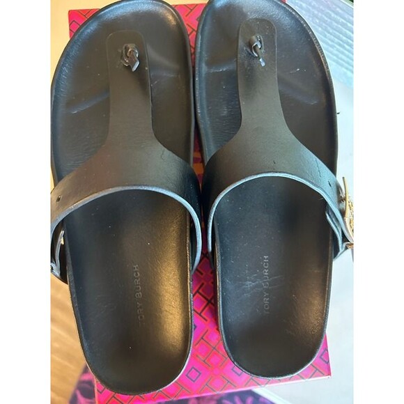 Tory Burch Mellow Thong Sandal – Black Vachetta Leather – Size 9.5 – Gently Used - Picture 5 of 10